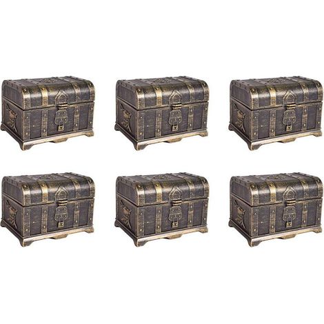 Convient pour décorer 6 coffres au trésor de pirates, boîtes à souvenirs, boîtes à bijoux en plastique, coffres au trésor jouets, décorations de fête, taille B.