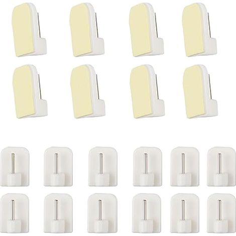 20 Crochets pour Rideaux Autocollants Sans Perçage – Support Adhésif pour Tringle à Rideau – Cuisine et Salle de Bain (1/5)