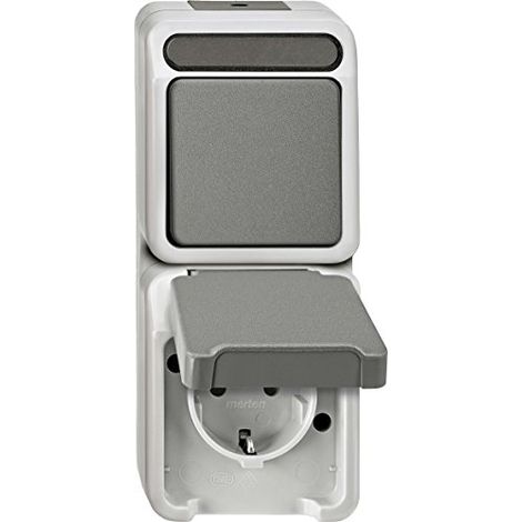 MERTEN, PRESA SCHUKO COMBINATA CON DEVIATORE, AQUASTAR, MEG3495-8029