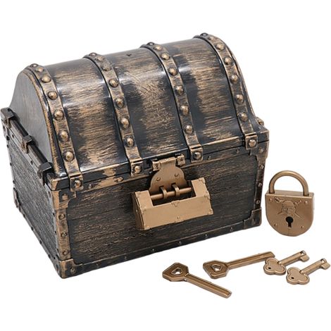 Coffre au Trésor Pirate pour Enfants - Boîte de Rangement pour Bijoux et Collections Vintage, Idée Cadeau Familial (1/5)