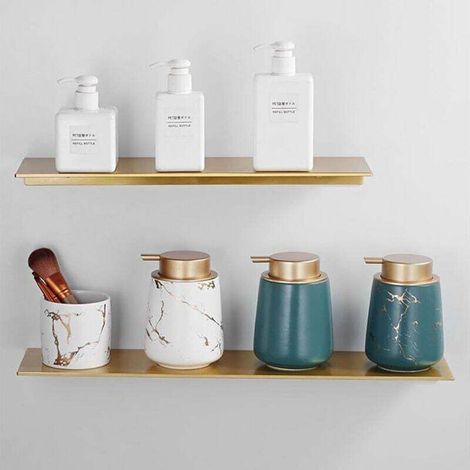 Wall Shelf No Drilling 2 Pieces Rust-Proof Aluminum 30cm and 60cm Bathroom Kitchen Living Room (1/4)
