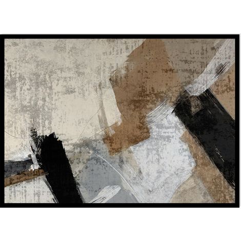 GEMÄLDE-POSTER 40x50cm Farbe Beige Aquarell Minimalismus Abstrakt Weiß (1/2)