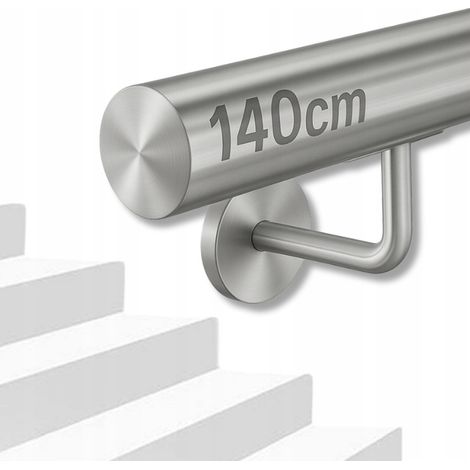 Rampe d’escalier - 140 cm - Acier inoxydable - Design moderne - Résistante et durable