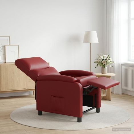 vidaXL Fauteuil inclinable Bordeaux Simili cuir (1/5)