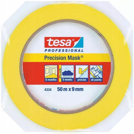 Tesa Precision Mask 4334 ruban adhésif jaune 9 mm 50 m