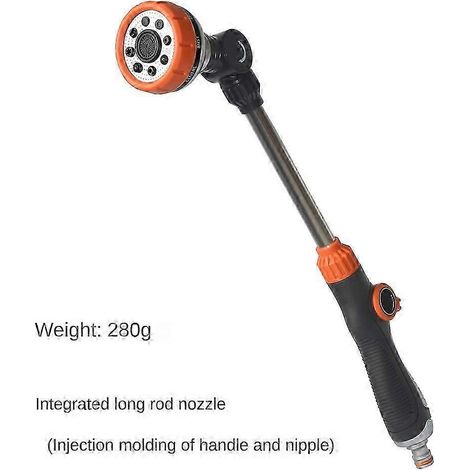 47cm Watering Gun Garden Nozzle 180° Adjustable Car Wash Water Spray Gun 8 Patterns Spray Lawn Watering Multi-Function Tools 26-27s (1/4)