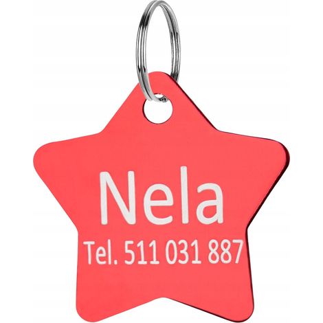 Placa de identificación grabada, placa de identificación para perros y gatos. (1/5)