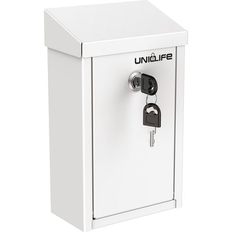 Boîte à clés pour l'extérieur, boîte à dons en métal avec serrure à clé, boîte à suggestions sûre, boîte aux lettres murale avec fente supérieure, boîte à billets en acier pour la maison (1/5)