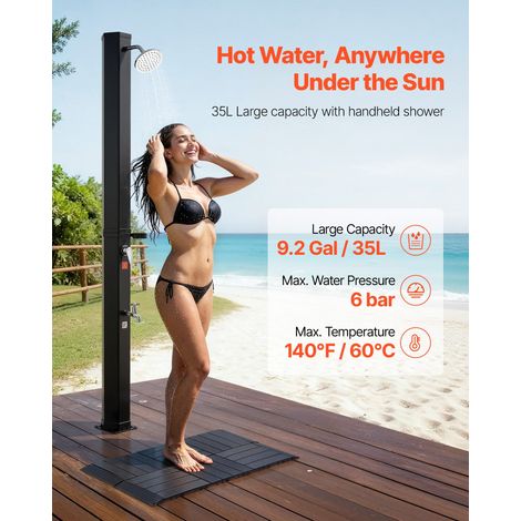 Douche Solaire 35 L Douche Extérieur Solaire Autoportante pour Jardin Piscine Plage, Hauteur Pommeau 1,95 m, avec Robinet Lavage de… (1/5)