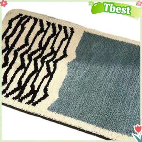 Tbest tapis lavable Tapis rectangulaire antidérapant, épais, confortable, absorbant linge tapis Bleu 40x6 0cm/15.75x23.62in (1/4)