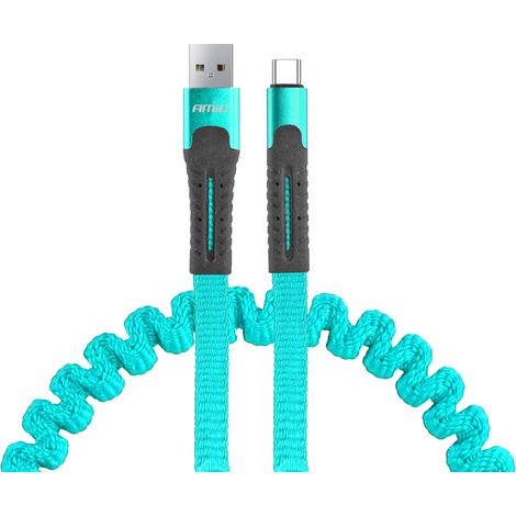 Cable USB-C con resorte de 1,2 m UC-14 amio-02531 (1/5)