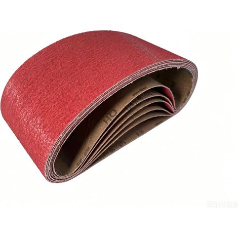 Lot de 6 bandes abrasives céramiques 100 x 610 mm Grain 80 (1/4)