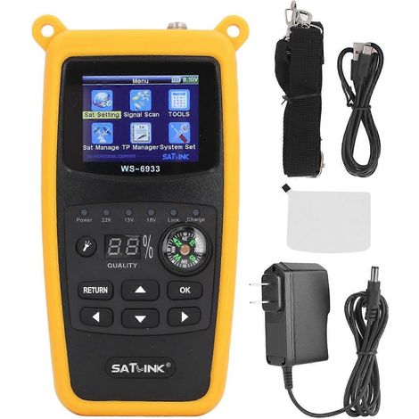 Satellitenfinder mit 2,1-Zoll-Farbbildschirm, digitalem Satellitensignalmesser, Kompass und Taschenlampe 10