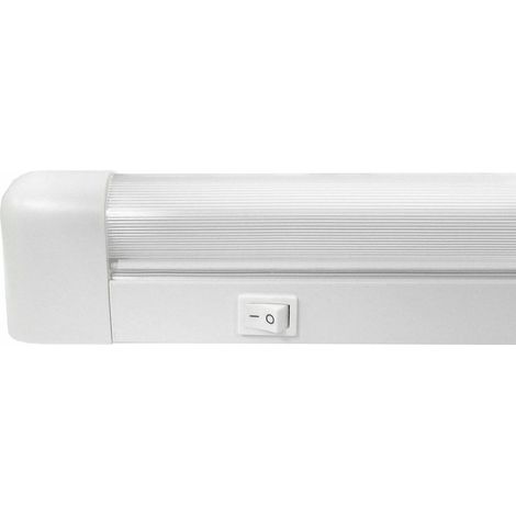 Regleta fluorescente matel interruptor tubo trifósforo 18W 60cm