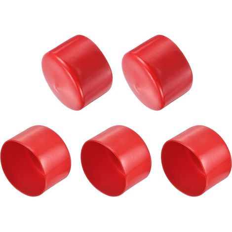 5pcs Embouts en Caoutchouc, 80 mm ID Vis Filetage Protecteur en PVC Embouts de Protection Flexible pour Tube Métallique, Câbles, Fils, Tige, Écrou et Cache Boulon, Rouge (1/5)