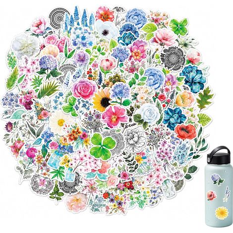 Stickers Fleurs, 100 Autocollants Floraux pour Loisirs Créatifs (1/5)