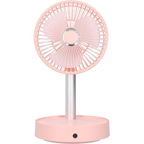 Mini ventilateur à tête vibrante, pliable et télescopique, portable, pour la maison, le bureau et l'extérieur (rose) (1/5)