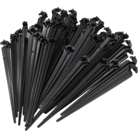 50 pièces Support Tuyau Arrosage pour Fixer et Guider Le Tuyau de Distribution Dans La Terre, 4/7 mm Goute a Goute Arrosage Exterieur pour Tuyau Arrosage Irrigation Jardin