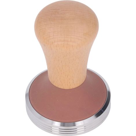 Tasseur à café pour expresso, 51 mm, en acier inoxydable, bois de hêtre, avec manche en bois, couleur marron.-AquaForge (1/5)