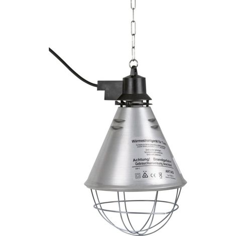 Chauffage infrarouge pour poussins et porcelets – Ø 21 cm en aluminium – Câble 2,5 m – 6 fentes d'aération pour circulation d'air – Kerbl (1/5)