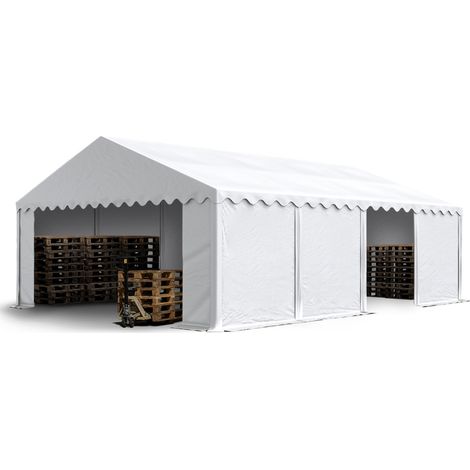 TOOLPORT Tendone deposito 5x8 m PVC 700 N bianco impermeabile tenda capannone tenda di stoccaggio