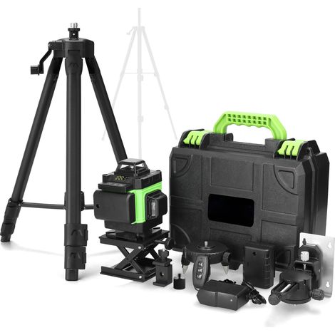 Kit de niveau multifonctionnel à 16 lignes, niveau extérieur, avec trépied de 1,2 mètre, nivellement automatique à 3°, luminosité laser réglable. (1/5)