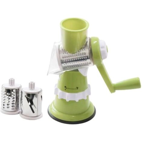 Râpe rotative en acier inoxydable/trancheuse à légumes pour noix, concombres et fromage (verte) (1/4)