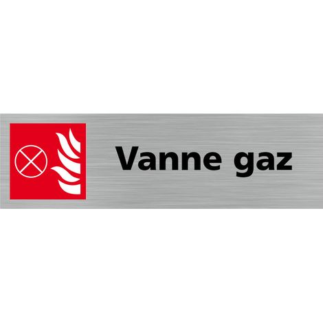 Pictogramme VANNE GAZ (Q0396).- Adhésif aspect aluminium brossé - (1/5)