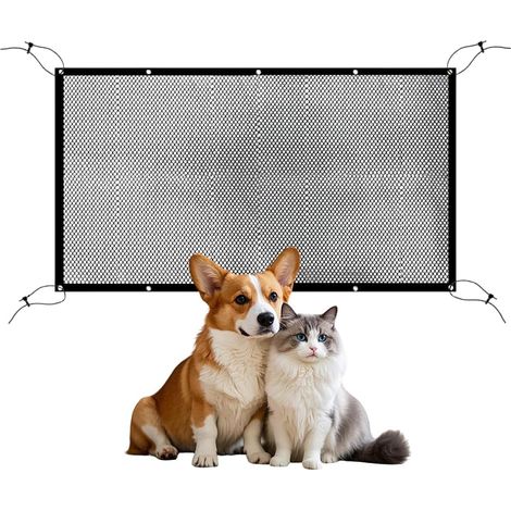 Grilles pare-chien pour voiture 1 filet de sécurité pour animaux de compagnie avec cordon ajustable pour siège arrière de voiture, permettant de séparer l'animal du conducteur (1/5)