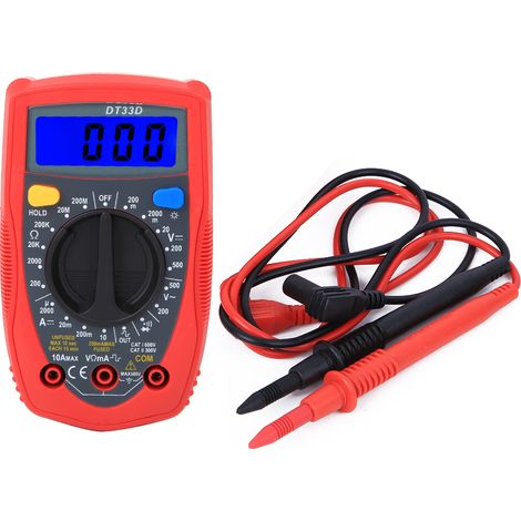 DT33D Mini Digital Multimeter Voltmeter Tragbares Universalmessgerät 130 x 73,5 35 mm (1/5)