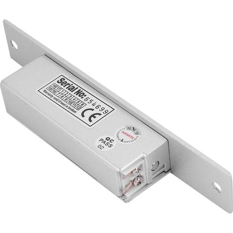 Serrure électrique à ouverture automatique pour contrôle d'accès, normalement ouverte (NO), compatible portes bois et métalliques (1/5)