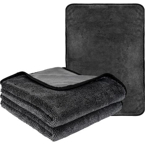 Lot de 2 chiffons de séchage XXL ultra absorbants pour voiture, cabine de douche, maison, camping (1/5)