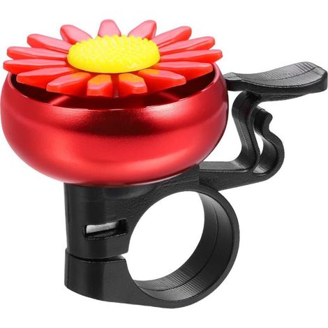 Sonnette de vélo - Motif floral - Pour enfant - Accessoire de vélo - Rouge (1/5)