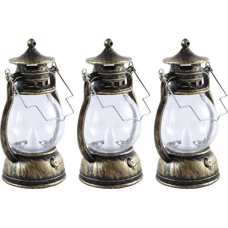 Lot de 12 mini-lanternes décoratives avec bougie LED, style vintage, à suspendre, fonctionnant sur piles, en cuivre. (1/5)