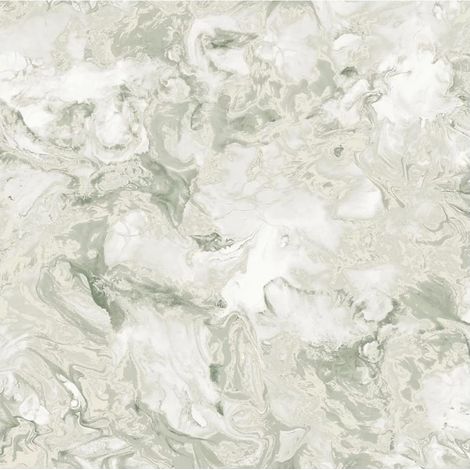 Elixir Liquid Marble Effect Wallpaper Green Gold Metallic Modern Feature Wall (1/4)