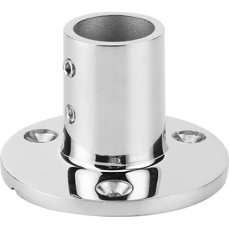 Main courante bateau embase ronde 90° 22mm inox 316 accessoire marine quincaillerie pont (1/5)