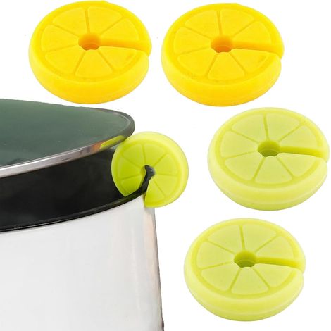 Lot de 4 lève-couvercles en silicone anti-débordement pour casseroles, accessoires de cuisine protecteurs. (1/5)