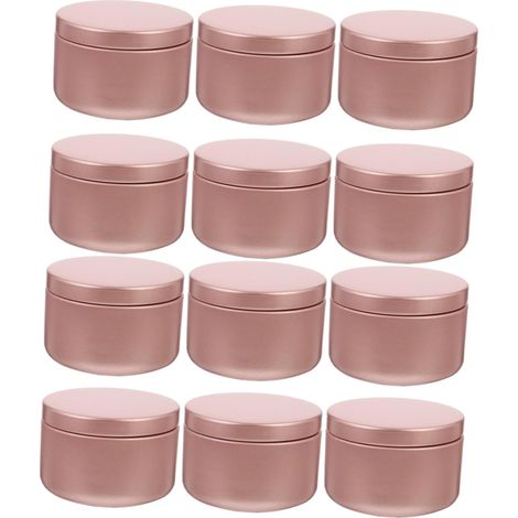 Lot de 12 Bocaux Ronds en Aluminium de 50ml pour Bougies, Faciles à Utiliser et Transporter, pour Projets de Fabrication de Bougies DIY et Voyages (1/5)