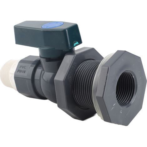 Robinet de récupération d'eau de pluie en PVC, kit de robinetterie pour baril extérieur, installation facile, filetage 1 pouce DN25, raccord pour tonneau de jardin (1/5)