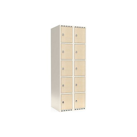 kaiserkraft Armadietto a 5 scomparti Fydor HPL 2 colonne (1/2)