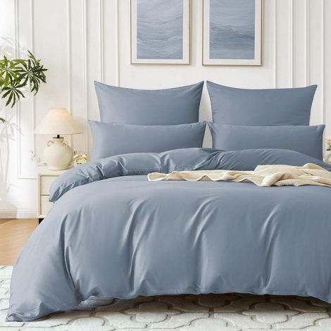 Ensemble de literie Satin 220x240 Coton Rafraîchissant Oeko-Tex AshleyBlau