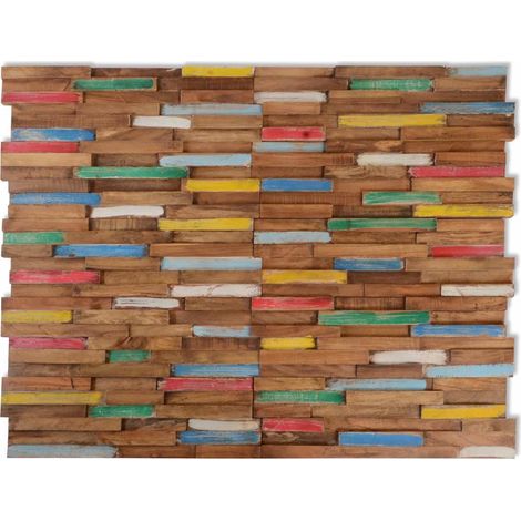 vidaXL Paneles revestimiento pared 10 uds madera maciza teca 1,03 m² (1/2)