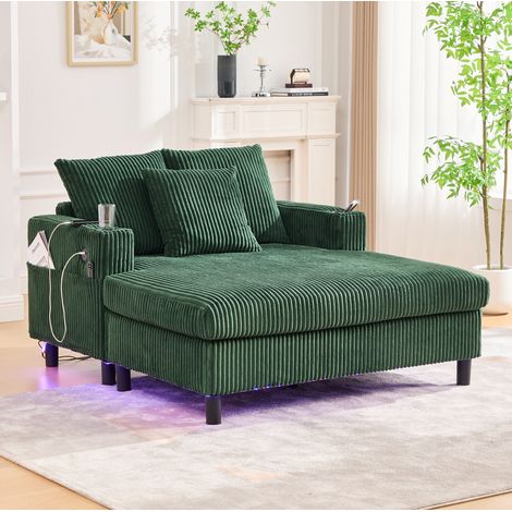 fauteuil salon relax XL LED usb velours cotele grand OKMYHOME (1/5)