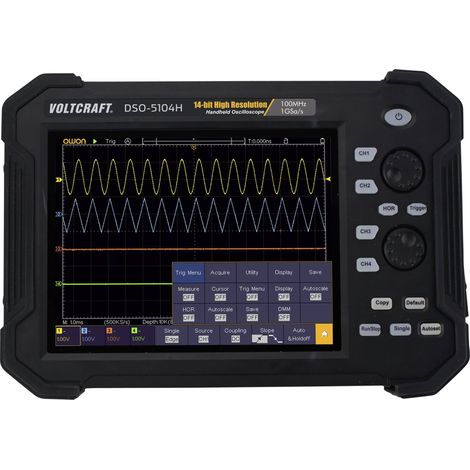 Oscilloscope manuel VOLTCRAFT DSO-5104H 100 MHz 4 canaux 1 Géch/s 40 Mpts 14 bits mémoire numérique (DSO), appareil manuel A883532 (1/5)