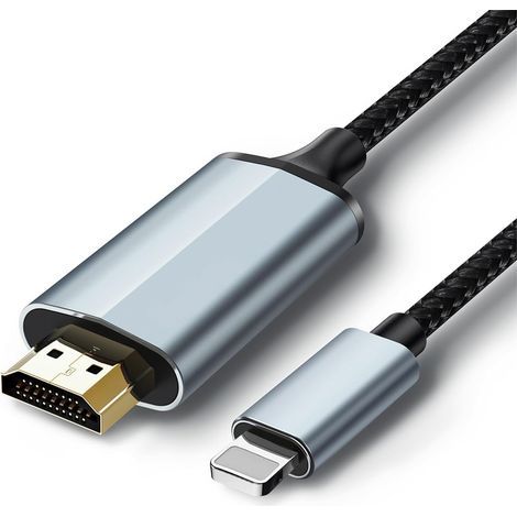 Adattatore da Lightning a HDMI, cavo HDMI per collegare iPhone alla TV (non compatibile con iPhone 15/16 o streaming Netflix) (1/5)