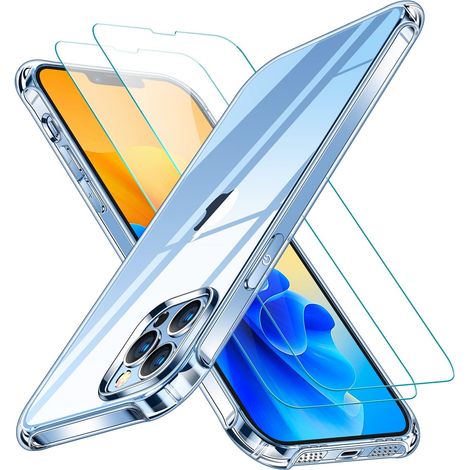 Custodia per Apple iPhone 13 Pro, retro in silicone trasparente 2x9H in vetro (1/5)