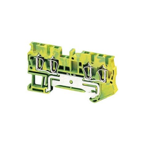 SCHNEIDER ELEC PBT - SYS 40 65 - BORNE CONNEXION RESSORT TERRE 4 PONT 2,5 MM2 VERT JAUNE