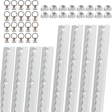 Randaco Carriles de amarre Airline 8×1M, fijación para transporte, carril de aluminio ligero, con argolla de amarre, juego de fijación de carga