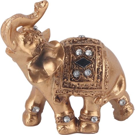 Elegant golden statue figurine with chest facing the stronghold of wealth, collectible (99cm) (1/5)