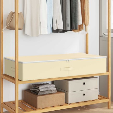 Irovami Boîte de rangement en tissu non tissé 90 x 48 x 15 cm 64,8 L Crème (1/5)